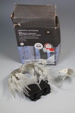 Dunelm 50 Battery Operated White LED Icicle Timer Lights Indoor Outdoor