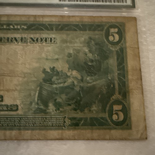 1914 $5 Federal Reserve Note Philadelphia Red Seal Large Note PMG 20 very fine - Picture 8 of 8