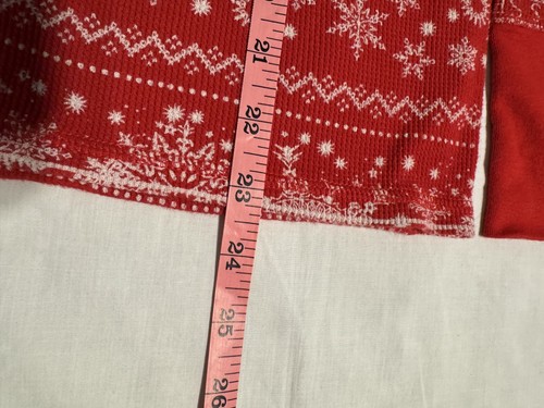 Conjunto de pijama Victorias Secret para mujer pequeño copo de nieve rojo Fair Isle vacaciones térmicas - Imagen 9 de 12
