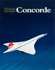 British Airways Concorde  Aviation Poster Wall Ar- 12X16/16X20/18X24/24X36