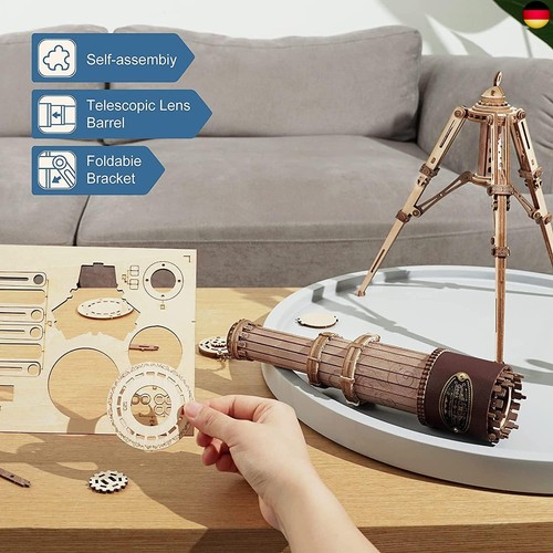 ROKR 3D Holzpuzzle Monokulares Teleskop Holz Modellbau Wissenschaft Geschenke - Bild 2 von 7