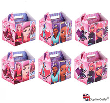 6x Super Hero Girls Party Boxes Children Food Lunch Birthday Party Bag filler UK