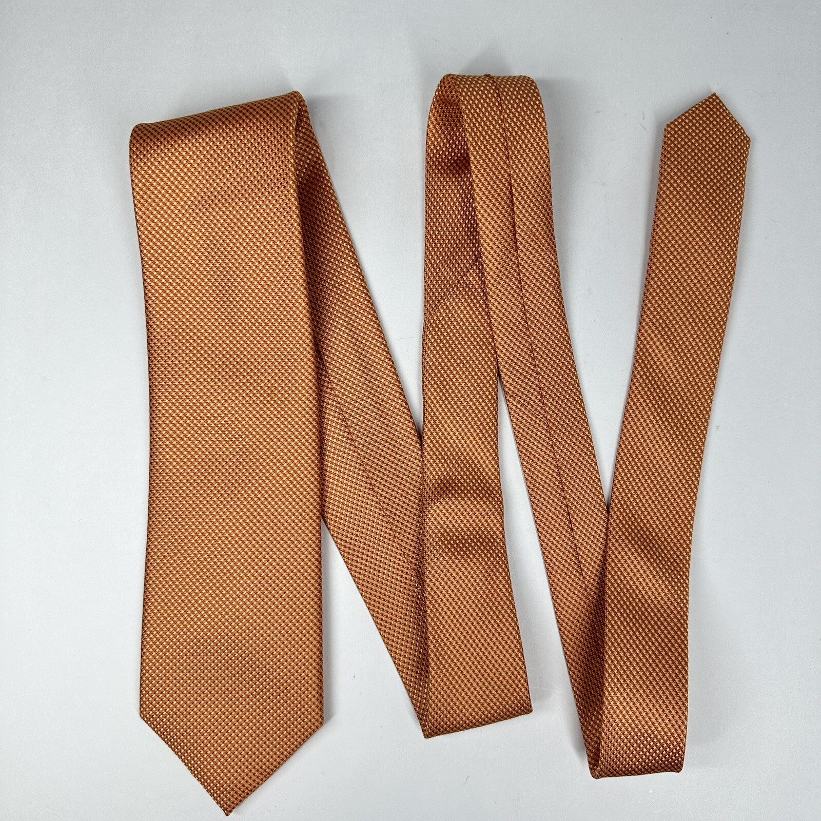 Michael Kors Tie -  3.5 in Orange Solid Silk Necktie - Men's Classic thumbnail 8