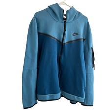 Nike Track Jacket Royal Blue Full Zip Double ZIpper Hooded - XXL EUC