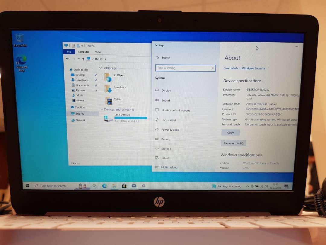 HP Stream 11-ak0500 N4000 2GB RAM 32GB eMMC 11.6" Pink Laptop NetBook - Picture 3 of 8