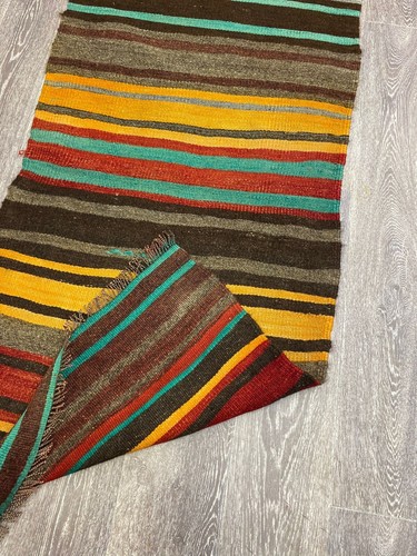 Turkish Anatolian Striped Kilim Rug, Vintage Runner Rug, Hallway Rug, 2x10 ft - Picture 6 of 6