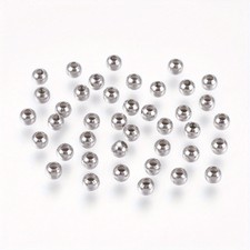 about 200pcs Tarnish Resistant Round 304 Stainless Steel Spacer Beads Metal