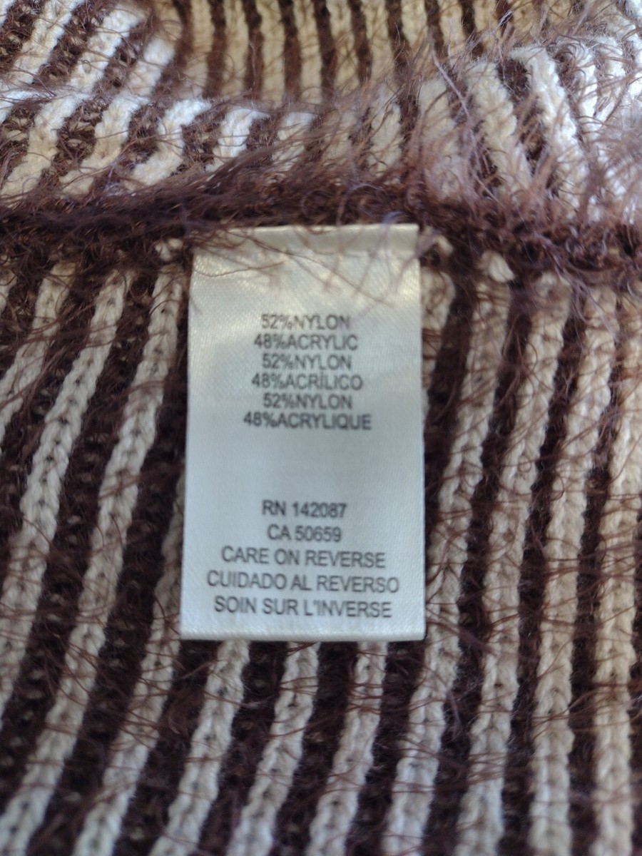 【L】 Simply Noelle Sweater Woman's L/XL Long Sleeve Brown Open Cardigan