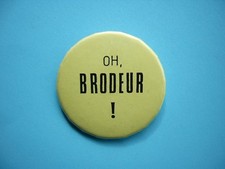 1981/82 VANCOUVER CANUCKS PLAYOFFS OH BRODEUR PIN PINBACK BUTTON KING RICHARD