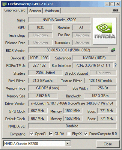 1X Nvidia Quadro K5200 8GB GPU Monitor Graphics Card - Picture 6 of 6