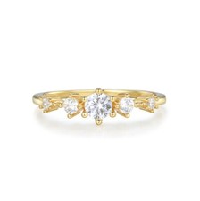 Ladies 9 Carat Gold on Sterling 925 Silver  White Sapphire Eternity Ring K to U
