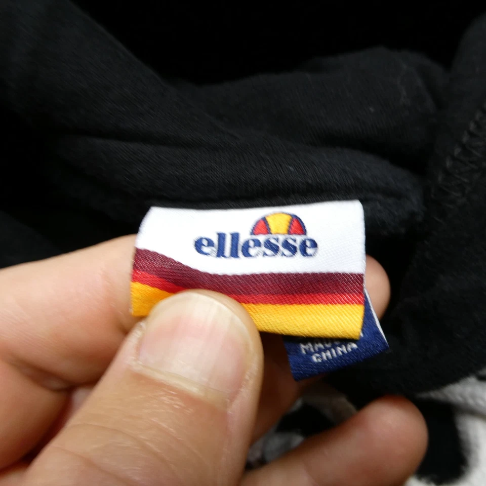 Толстовка с капюшоном женская ELLESSE большая черная флисовая толстовка с капюшоном ретро - Изображение 3 из 4