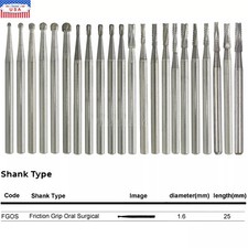 Dental Carbide Bur Round Diamond Bur Long Round Ball Surgical High Speed FG