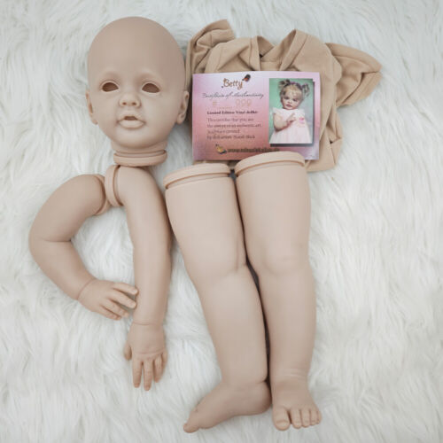 22" Unpainted Reborn Baby Doll Kit Betty Fresh Color with Cloth Body Eyes - 第 1/7 張圖片