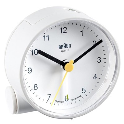 Braun BNC001 Quarzwecker analog Wecker Uhr weiß NEU