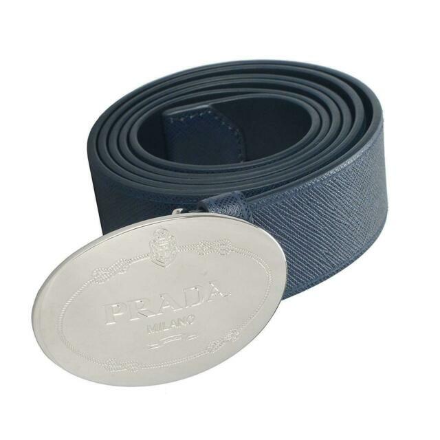 prada blue belt
