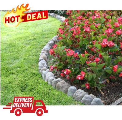 12 in. Concrete Rock Edging 10-Pack Lawn Garden Landscape Edge Border Tree Rings