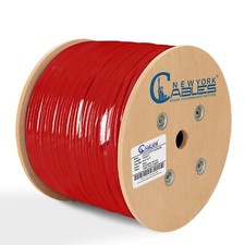 Cat6 Plenum 1000ft Copper Foil Shielded CMP 550Mhz F/UTP Ethernet LAN Cable Red