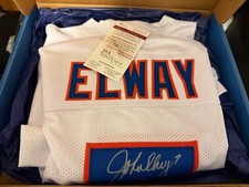 John Elway White Denver Broncos JSA Certified...