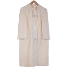 Vintage Cream Long Sleeved Coat Uk Size 14/16
