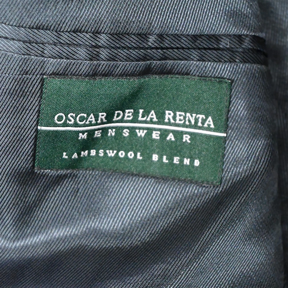 Chaqueta Blazer Abrigo Deportivo De Colección Oscar de la Renta 42R Azul Espiga Tweed Para Hombre Foto 4 de 4