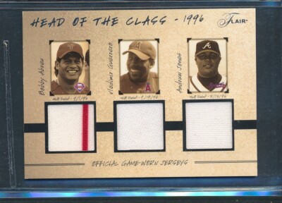2005 Flair Head of the Class Triple Jersey Relic: ABREU V. GUERRERO A. JONES /96