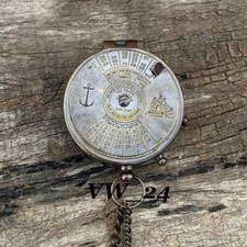 Antik Messing Taschenkompass 100 Jahr Kalender Vintage Kompass