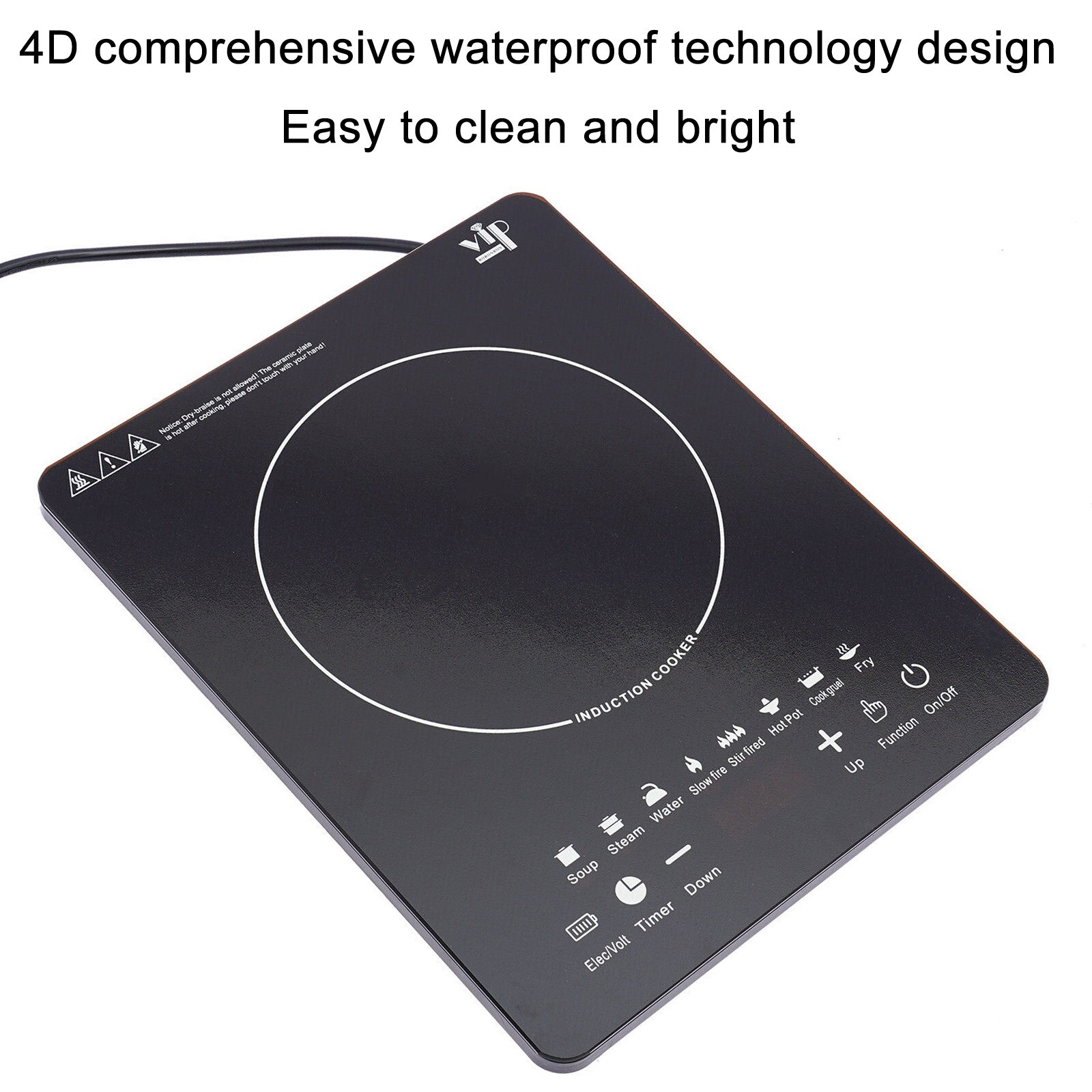 1800W Portable Kitchen Countertop Induction Cooktop Burner Electric Hot Stove