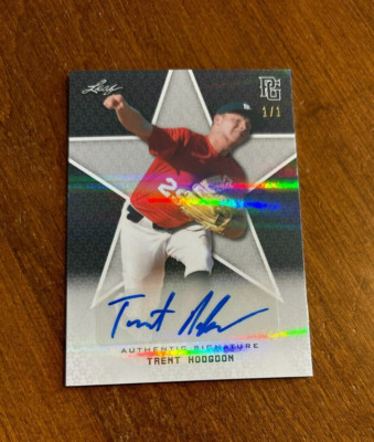 Trent Hodgdon 2020 Leaf Perfect Game Black Shimmer Auto THG Reds Spartans 1/1