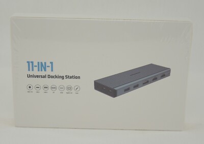 Universal Laptop Docking Station 11-in-1 USB-C USB 3.1 4K HDMI DP Ethernet Audio
