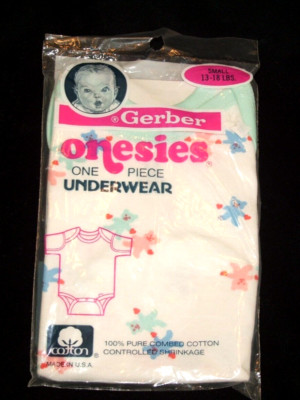 Vtg Gerber Onesies Underwear Bears Hearts 1986 Small 13-18 lbs USA Made NEW
