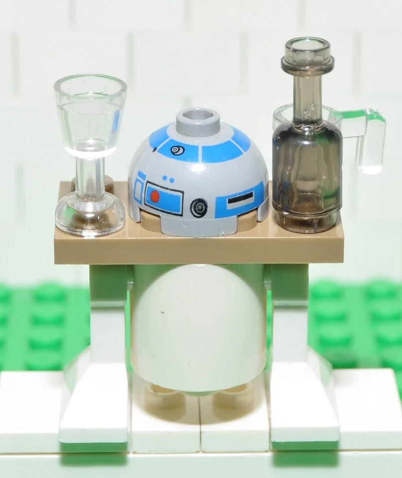 Lego Star Wars R2-D2 sw0217a con vassoio dark tan set 75020 Jabba's sail 2013 - Immagine 4 di 4