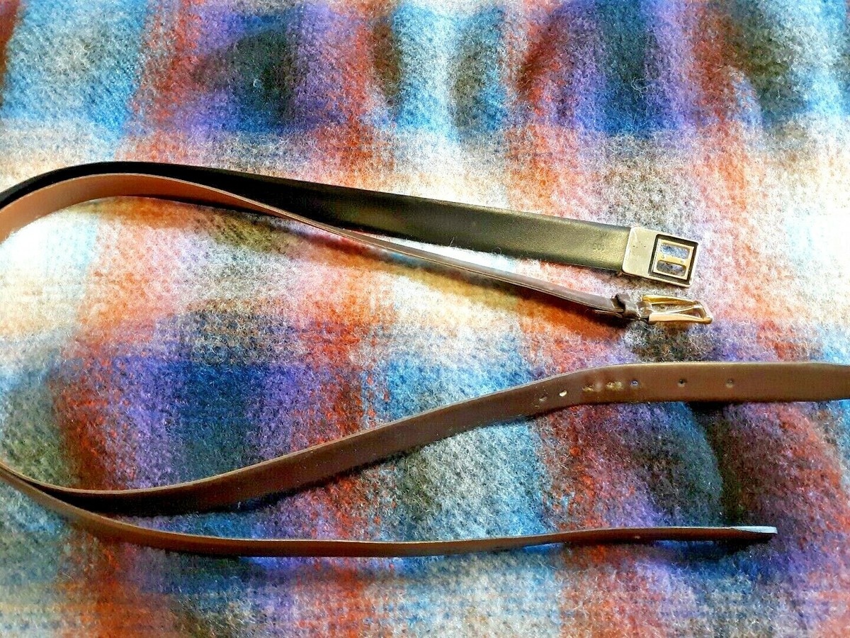 CHRISTIAN DIOR Vintage Brown Split Leather Belt Made in Spain Lot of 2 Christian Dior Brown /Black Split Leather Made In  main image 4