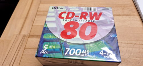 💿 Octron CD-RW 80, 5 PACK, 4 -12, 80MIN/700MB - Rewritable CDRW Discs - Neu 💿