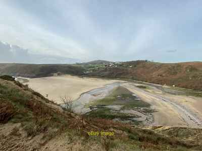 Foto 12x8 Pennard Pill und Three Cliffs Bay Penmaen Weitwinkelansicht quer um 2019