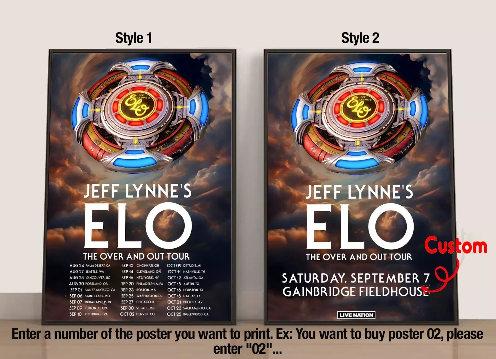 Jeff Lynne's ELO Over and Out FINAL Tour 2024 Poster