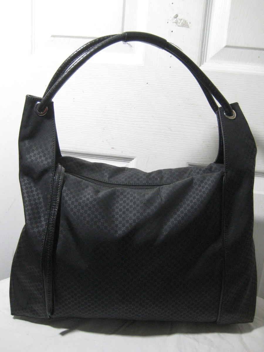 バッグ GUCCI One shoulderbag GG hobo black GUCCI GG Monogram Logo Black Nylon Shoulder Hobo Bag | eBay
