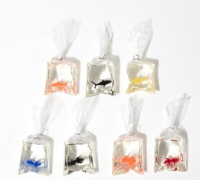 80Pcs cartoon goldfish mix 3D resin Charm necklace Pendants DIY Jewelry Makings
