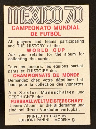 PANINI WORLD CUP 1970 CZERWONY/CZARNY - WYBIERZ SWOJE KARTY - Zdjęcie 90 z 348