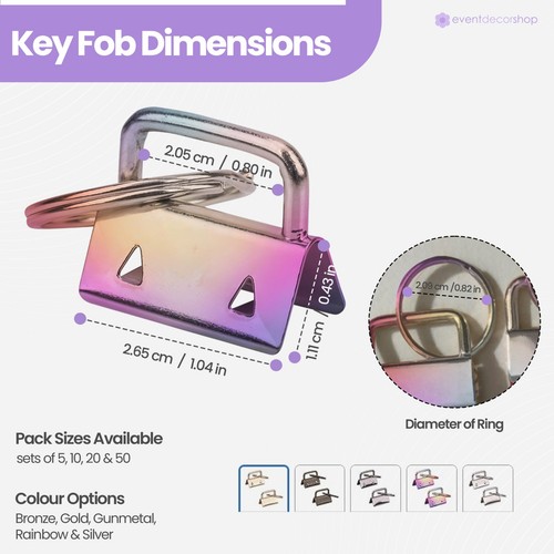 5-50X Key Fob Hardware Keychain Split Ring Wrist Wristlet Keyring Tail Clip 25mm - Picture 46 of 61