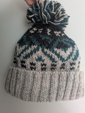 Woolly Winter Super Comfy Fairisle Nordic knit Hat bobble hat ear warmer Gift