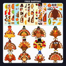 Thanksgiving Make-A-Turkey Stickers 36 Sheets 12 Styles 420 Pieces DIY