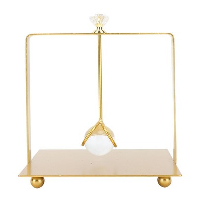 Metal Napkin Holder Modern Lift Handle Square Paper Dispenser Office Gold