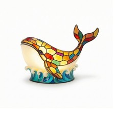 Whale Lamp with Wave Base Multicolor Ornament 3D for Toddlers
