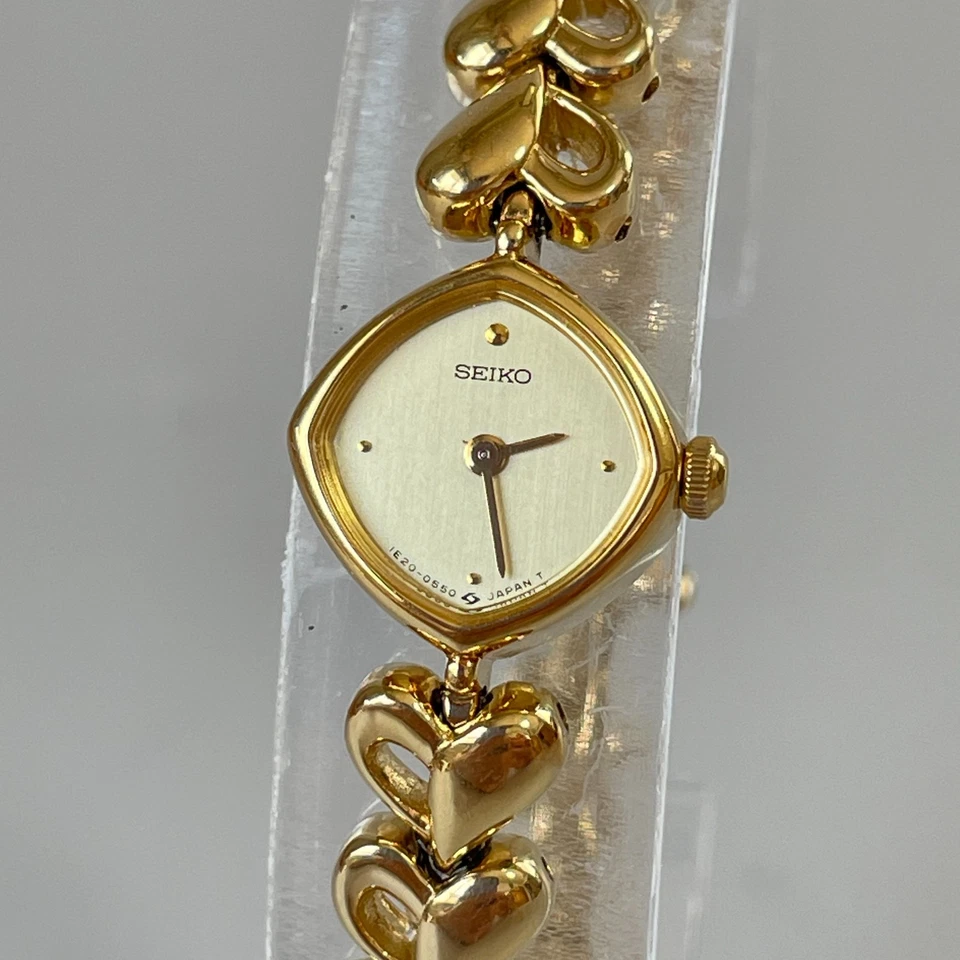 [Como Nuevo] Reloj Seiko 1E20-5280 Oro Vintage Pulsera Qz Mujer -Se envía desde EE. UU. Foto 2 de 4