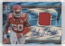 2015 Panini Spectra Vested Veterans Neon Blue Prizm /50 Justin Houston Auto 12x6