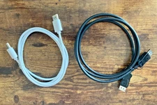 2x Display Port to Display Port Cable HDR Male to Male