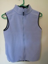 LL BEAN Kids Fleece Vest Full Zip Light Blue Size Medium 10-12
