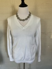 White V Neck Cardigan, Size M