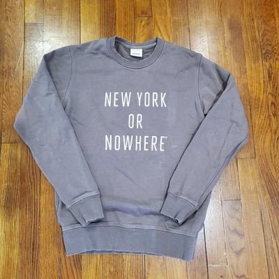 NYON Sweatshirt Mens Small Brown New York Or Nowhere Fleece Crewneck Pullover